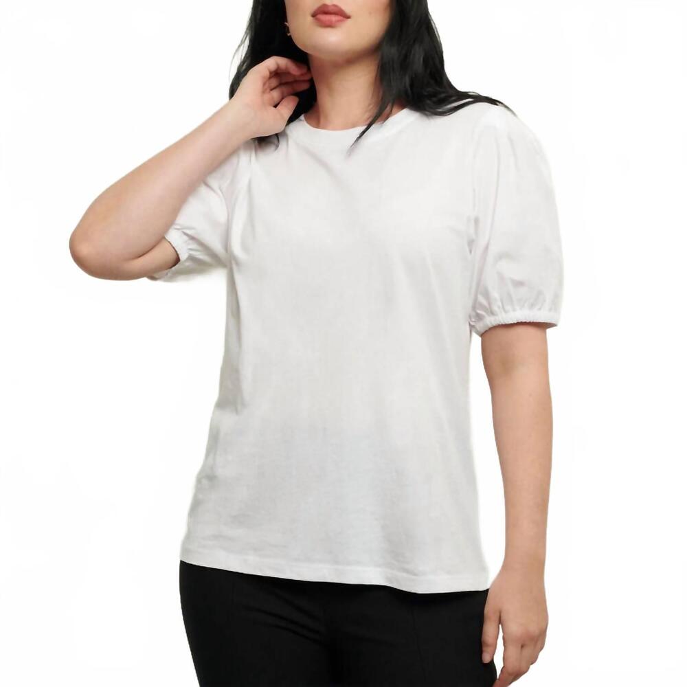 NEW DEREK LAM 10 CROSBY eva puff sleeve t-shirt in optic white
